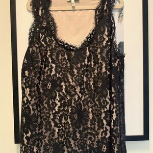 Joie Black Lace V-Neck Top